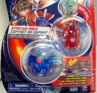Bakugan Battle Brawlers Starter Pack   Series 2   Grey Mystery Marble, Red Mantris, Blue Gargonoid Toys & Games
