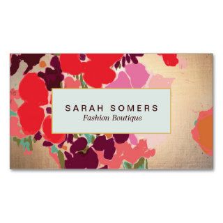Artistic Colorful Floral Chic Fashion Boutique Business Cards