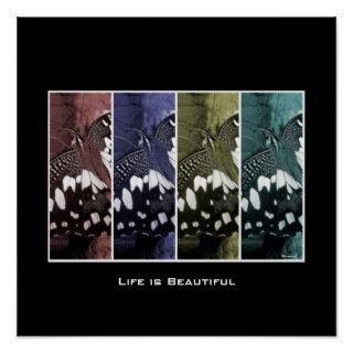 Life is Beautiful/Butterfly Photo Collage Print Print