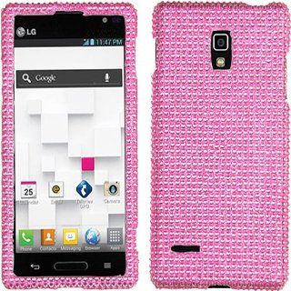 Baby Light Pink Bling Rhinestone Crystal Case Cover Diamond Skin Faceplate For LG Optimus L9 P769 P760 (T Mobile) with Free Pouch Cell Phones & Accessories