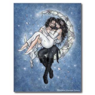 Moon Riders Romantic Love Postcard