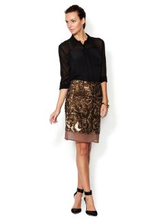 Sequin Damask Skirt by Gold Hawk