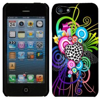 Apple iPhone 5 Love Leopard on Black Hard Case Phone Cover Cell Phones & Accessories
