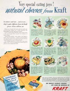 1950 Ad Kraft Natural Cheese Casino Brand Louis Rigal Sharp Cheddar Kay Brand   Original Print Ad  