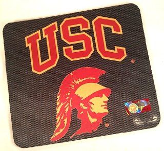University of Southern California USC Mouse Pad Red and Gold Logo on Carbon Fiber Made in USA 