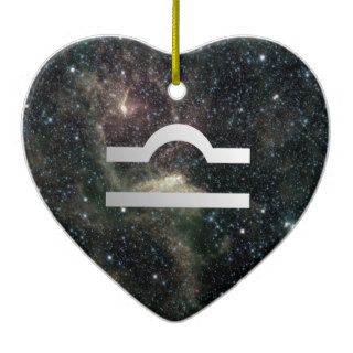 Libra Zodiac Star Sign Universe Birthday Heart Ornament