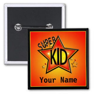 Star Super Kid Custom Name Button