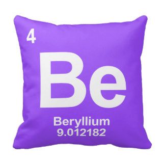 Be Beryllium Periodic Table Element Throw Pillow