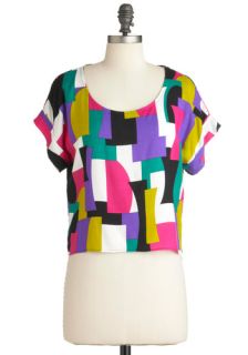Block to Square One Top  Mod Retro Vintage Short Sleeve Shirts