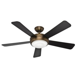 Hunter Palermo 52 in Brushed Bronze Downrod or Flush Mount Ceiling Fan with Light Kit and Remote ENERGY STAR