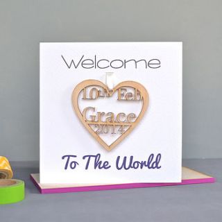 new baby wooden keepsake card by clouds and currents