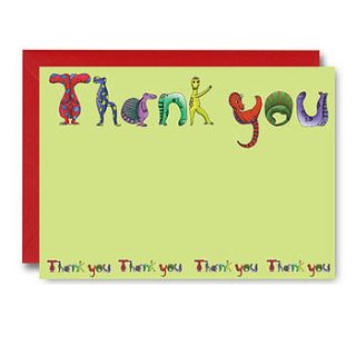 dinosaur thank you notes by alphabet gifts