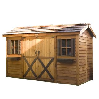 Cedarshed Longhouse Gable Cedar Storage Shed (Common 16 ft x 8 ft; Interior Dimensions 15.5 ft x 7.33 ft)