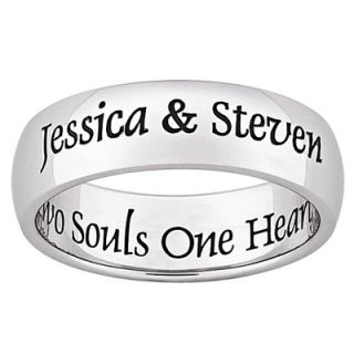 Two Souls One Heart Stainless Steel Engraved Message Band (25