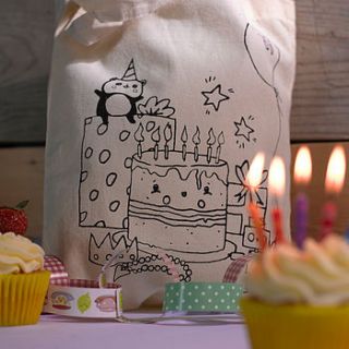 birthday party colour in tote bag by krayonista