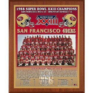 Healy San Francisco 49Ers Super Bowl Xxiii Champions 13X16 Team Picture Plaque  Cherry 13 X 16 Inches  Sports Related Collectibles  Sports & Outdoors