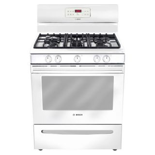 Bosch 300 Series 5 Burner Freestanding 5 cu ft Self Cleaning Gas Range (White) (Common 30 in; Actual 29 in)