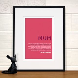 personalised mum's favourite things print by wordplay design