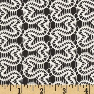 58'' Wide Crochet Lace Ivory Fabric By The Yard