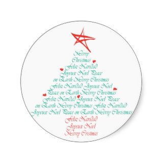 Multilingual Merry Christmas Stickers