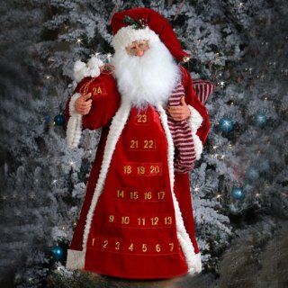 34" Jacqueline Kent Faces of Christmas Santa Claus Advent Calendar   Holiday Figurines
