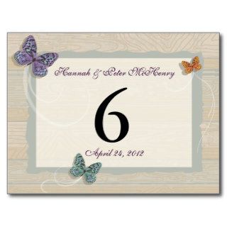 Beautiful Butterfly Wedding Table Number Card Postcards