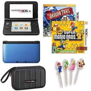 Nintendo 3DS XL Blue 3D Game System with New Super Mario Bros. 2, Oregon Trail