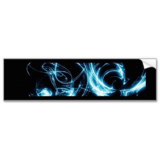 Blue and Black Abstract Bumper Stickers