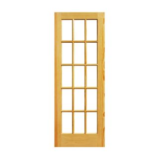 ReliaBilt 32 in x 80 in 15 Lite French Pine Solid Core Non Bored Interior Slab Door