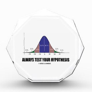 Always Test Your Hypothesis (Bell Curve Humor) Acrylic Award