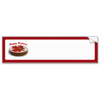Canadian Cherry Maple Leaf Cake Bumper Stickers