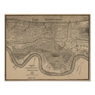 New Orleans MAp 1849 Posters