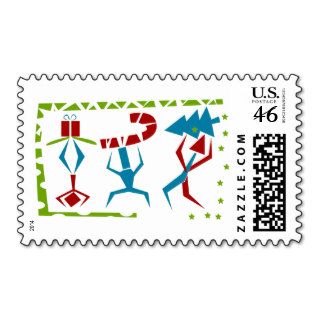 Abstract Christmas Art Postage Stamps