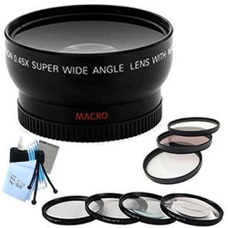 SaveOn Professional HD Wide Angle Lens w/ Adapter + Multi Coated 3pc Filter Kit + Macro Close Up Filter Set + Complete Lens Cleaning Kit w/ Microfiber Cleaning Cloth for Canon A610, A620, A630 Digital Cameras  Camera & Photo