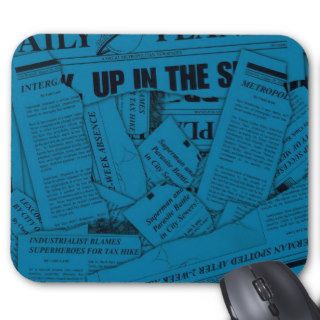 Daily Planet Pattern   Blue Mouse Pad