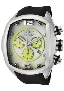 Invicta 10064  Watches,Mens Lupah/Revolution Chronograph White/Luminous Dial Black Polyurethane, Chronograph Invicta Quartz Watches