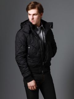 Quilted Hooded Bomber Jacket by J Lindeberg