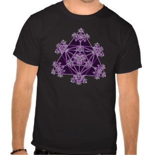Sacred Geometry Violet Triangles T Shirts