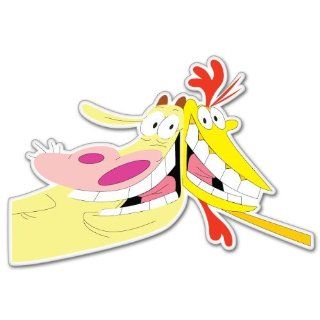 Cow and Chicken car bumper sticker decal 6" x 3" Automotive