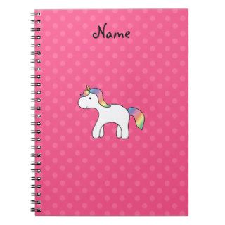 Rainbow baby unicorn pink polka dots notebook