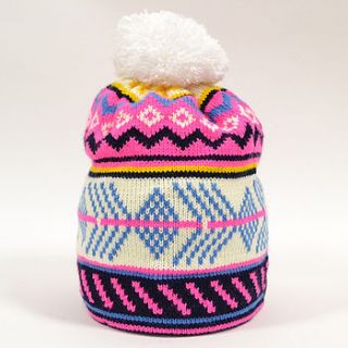 cormack funk up bobble beanie by k nit