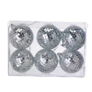 Pack of 6 Mirrored Disco Ball Christmas Ornaments 2.25"  
