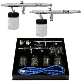 Master S622 L Professional Twin Pack Studio Airbrush Set   2 Model S62 Airbrushes with 6' Hose, 6 Bottles and 2 Color Cups Arts, Crafts & Sewing