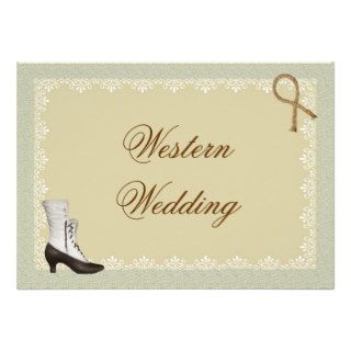 Western Frontier Ladies Boot Wedding Invitation