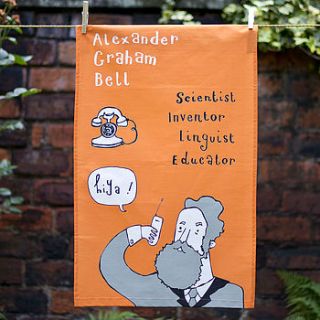 alexander graham bell tea towel by gillian kyle