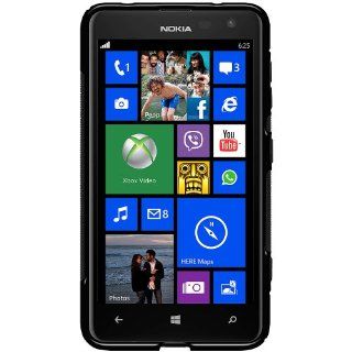 Amzer Dual Tone TPU Hybrid Skin Fit Case Cover for Nokia Lumia 625   Skin   Retail Packaging   Solid Black Cell Phones & Accessories