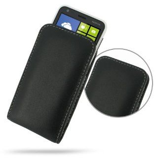 Nokia Lumia 620 Leather Case   Vertical Pouch Type (Black) by PDair Electronics