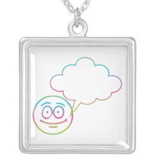 Smiley Face #1 with Speech Bubble Personalized Necklace