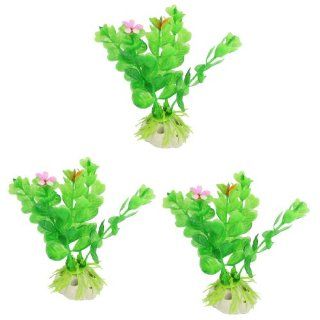 3 Pcs Artificial Flower Green Heart Shape Leaves Water Plants for Fish Tank  Aquarium Decor Plastic Plants 