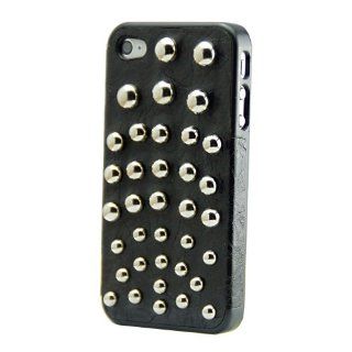 Hand Made Punk Style Hard Case / PU Leather Back Cover with silver studs fits iPhone 4 4G 4S & LCD Film Cell Phones & Accessories
